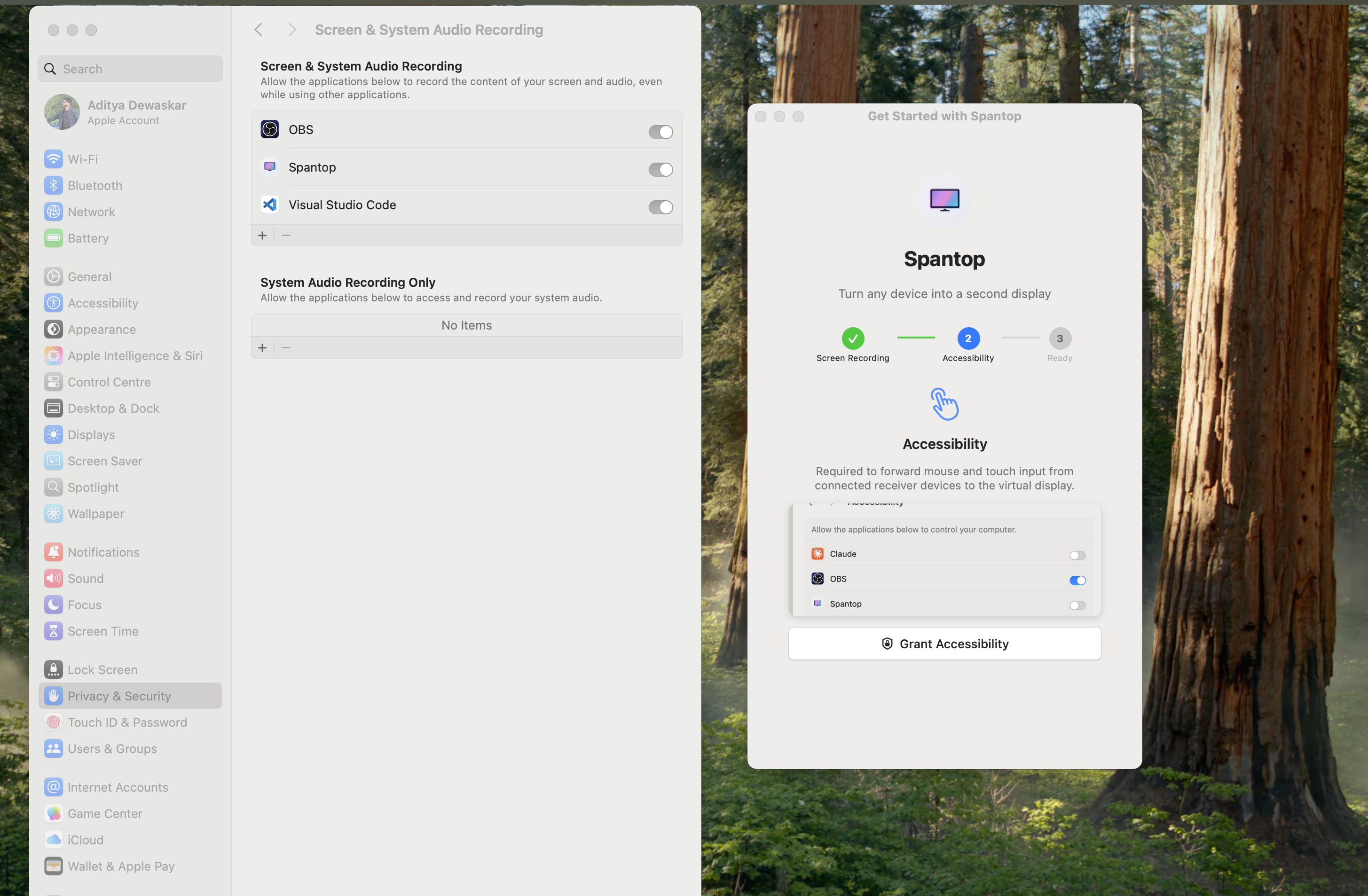 Step 3: Enable Screen Recording in System Settings